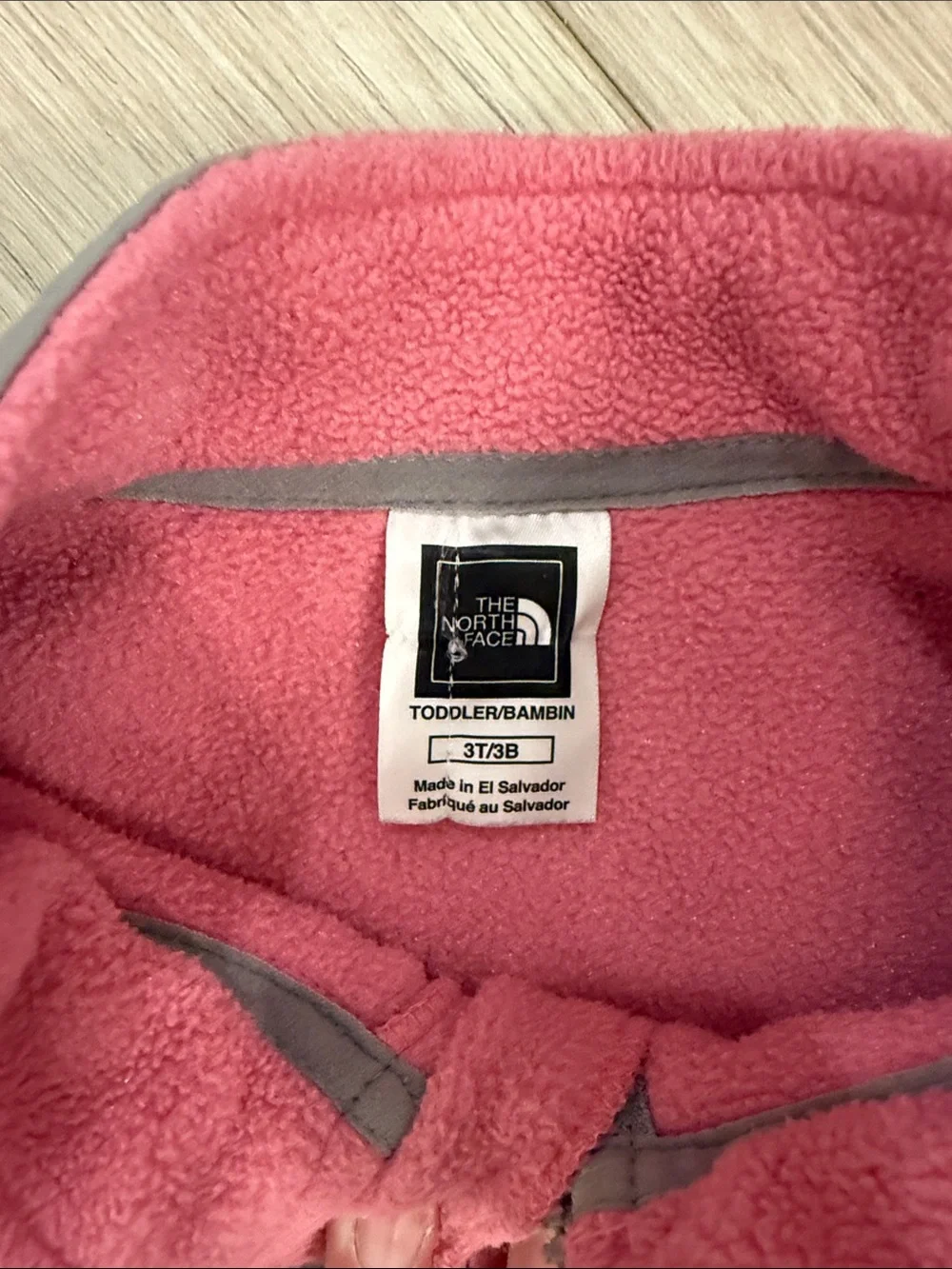 The North Face Toddler Pink Gray Fleece Zip Jacket Size 3T